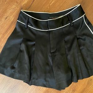 Alice and Olivia high waisted black satin shorts